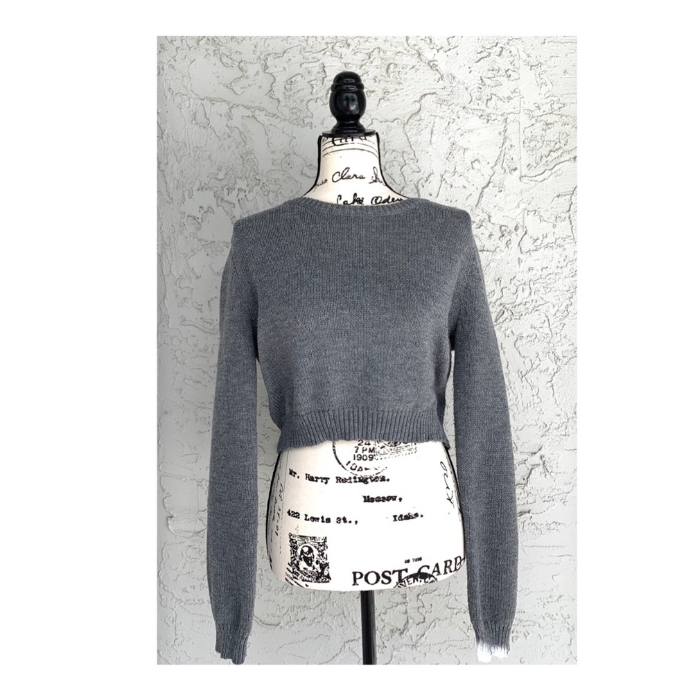 Grey Cropped Sweater